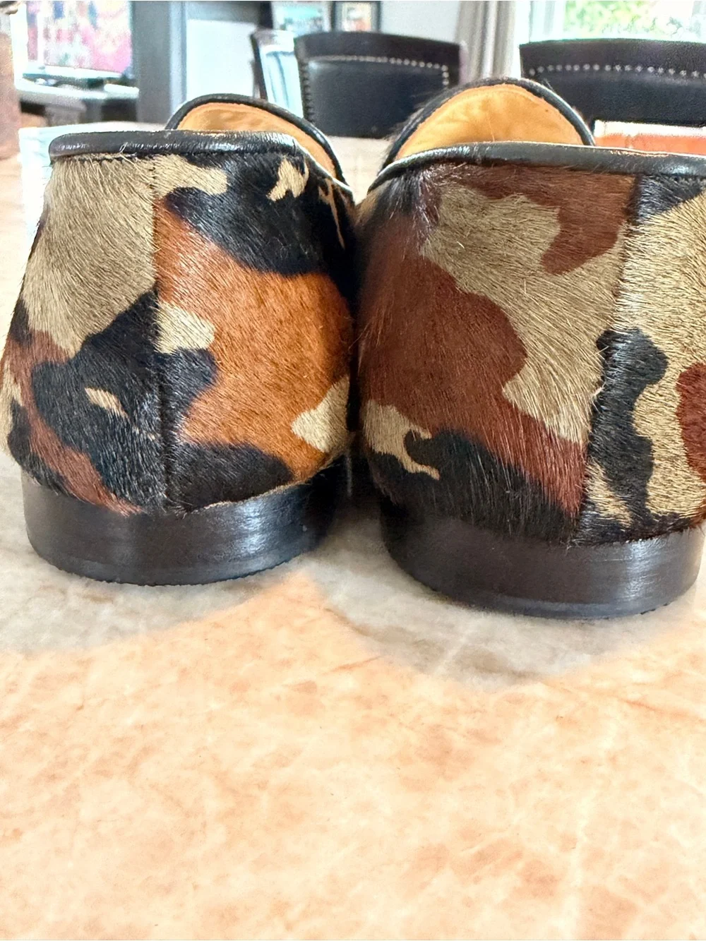 Greyson Men's Camouflage Haircalf Slip-On Loafers with Embroidered Motifs